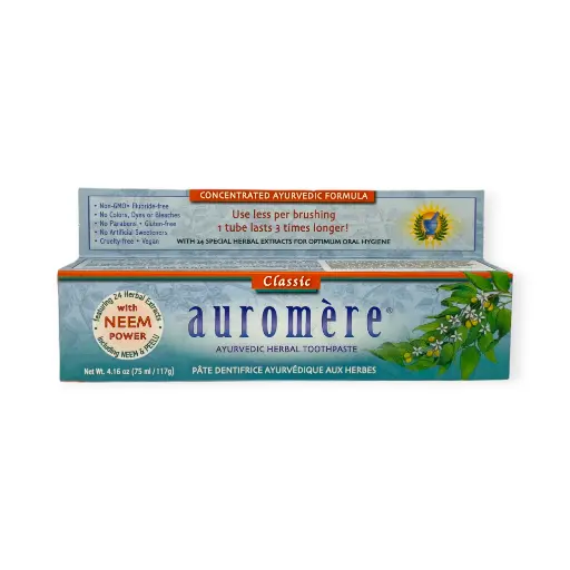 [027275200027] Pasta de dientes con 24 hierbas y neem 117gr regalíz AUROMERE