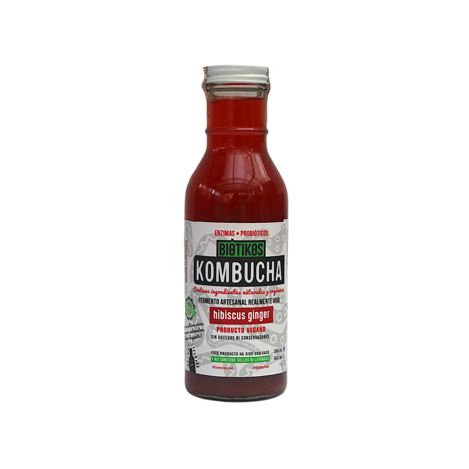 Kombucha de jamaica-jengibre 360ml BIOTIKOS