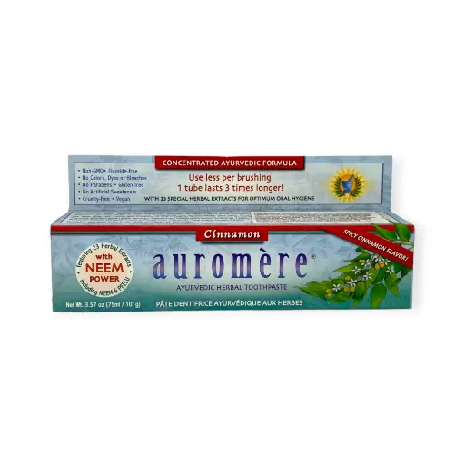[027275200072] Pasta de dientes con 24 hierbas y neem 117gr sabor canela AUROMERE