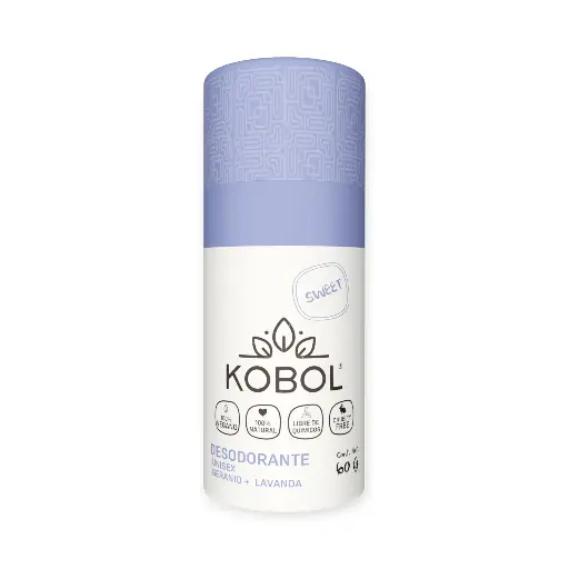 [DGLK60] Desodorante de geranio y lavanda natural vegano push up 60gr KOBOL