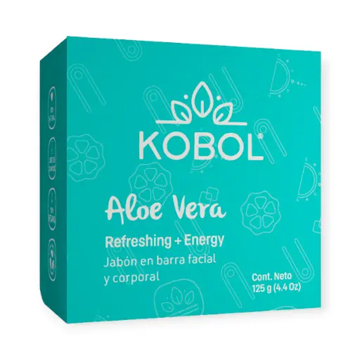 [JBAV130] Jabón dermolimpiador vegano de aloe vera (refreshing + energy) 125gr KOBOL