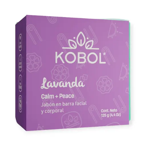 [JBLV130] Jabón dermolimpiador vegano de lavanda (calm + peace) 125gr KOBOL