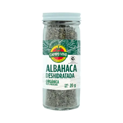 [7502236174065] Albahaca deshidratada orgánica 20gr CAMPO VIVO