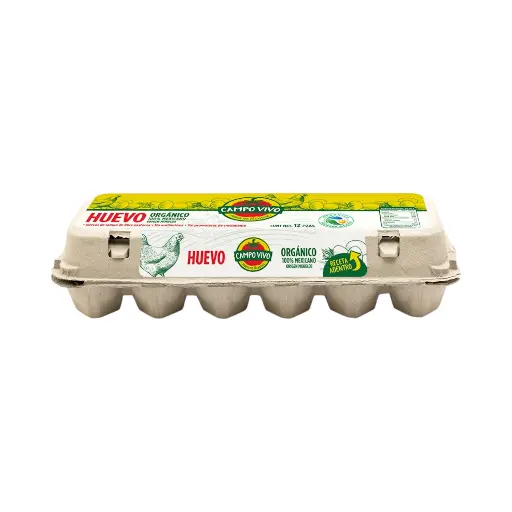 [7502236173099] Huevo orgánico blanco 12pz CAMPO VIVO