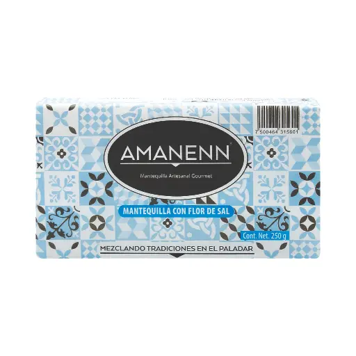 [7500464315601] Mantequilla artesanal con flor de sal 250gr AMANENN