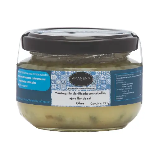 [7500464315663] Ghee de cebollín, ajo y sal 100gr AMANENN