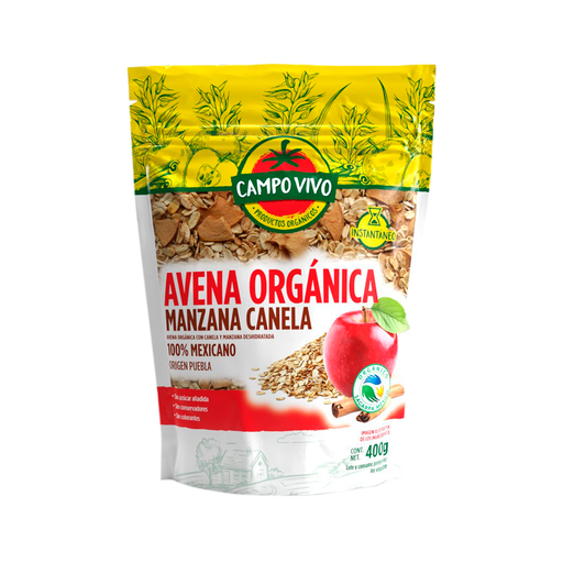 [7502236173143] Avena con manzana y canela 400gr CAMPO VIVO 