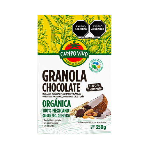 [7502236173426] Granola con chocolate 350gr CAMPO VIVO 