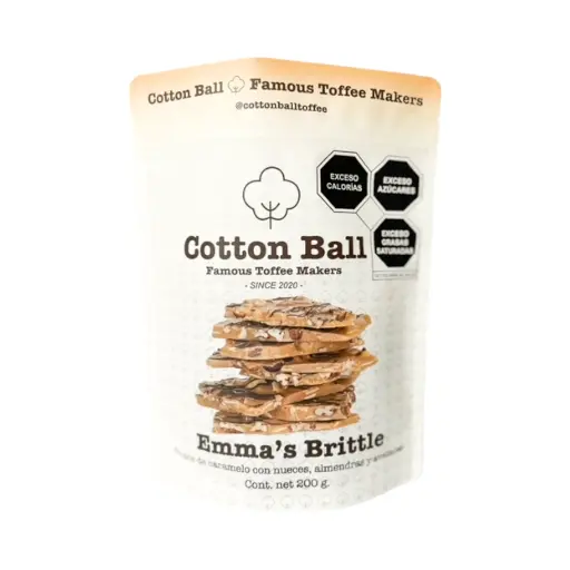 [7503035794195] Emma's Brittle, caramelo en trozos con avellanas, almendras y nueces 200gr COTTON BALL