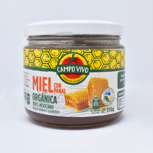 [7502236171842] Miel con panal 370gr CAMPO VIVO 