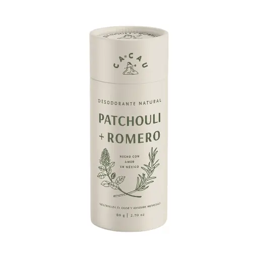 [0731416435208] Desodorante natural de patchouli y romero 80gr CACAU NATURALS