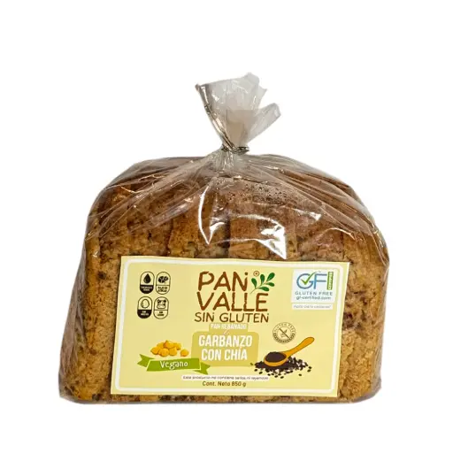 [7503052082046] Pan sin gluten de garbanzo con chía 850gr PAN VALLE