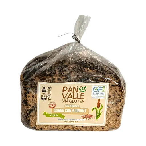 Pan sin gluten de sorgo con ajonjolí 900gr PAN VALLE