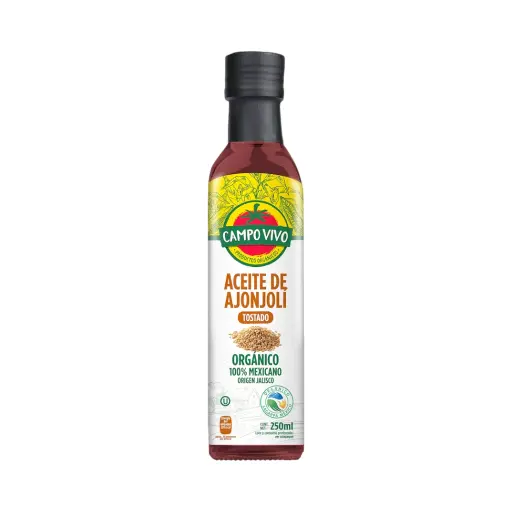 [7502236172931] Aceite de ajonjolí orgánico tostado 250ml CAMPO VIVO