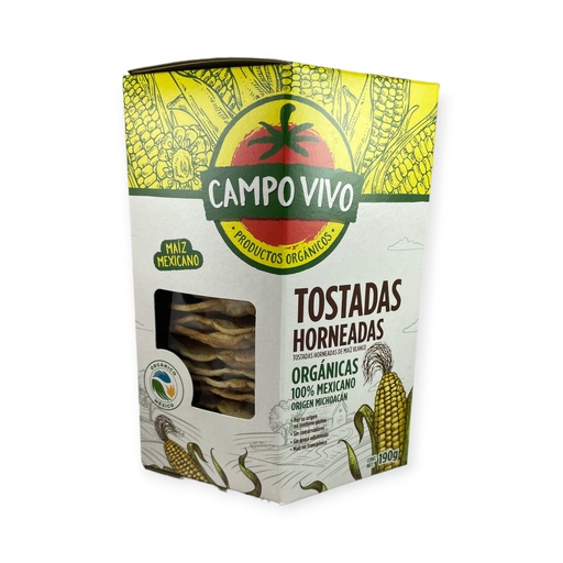[7502236172917] Tostadas horneadas de maíz blanco 190gr CAMPO VIVO 