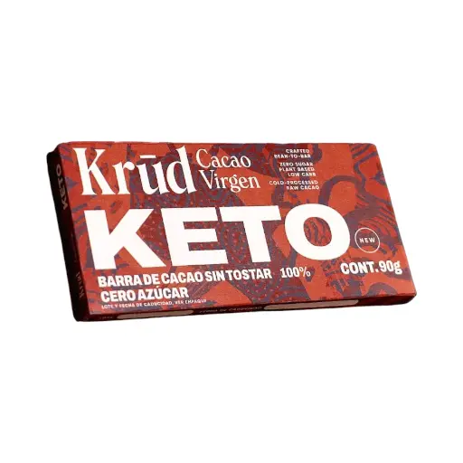 [7503028645176] Barra 100% cacao keto 90gr KRUD