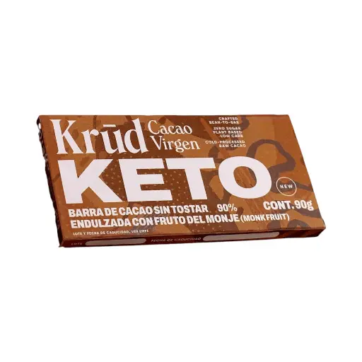 [7503028645183] Barra de chocolate 90% cacao keto 90gr KRUD