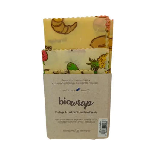 [7501009000693] Telas enceradas tamaños mixtos 3pz BIOWRAP