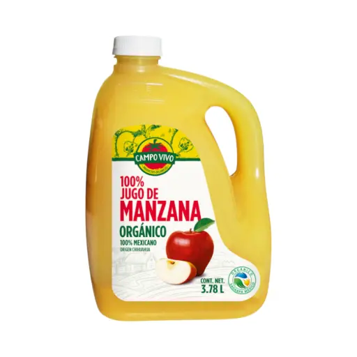 [7502236171484] Jugo de manzana orgánico 3.78L CAMPO VIVO