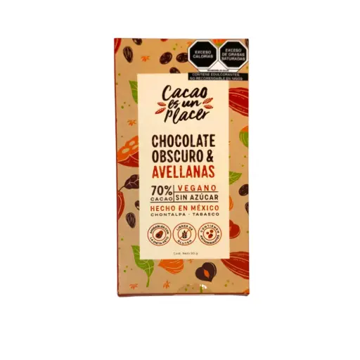 [7500463129889] Chocolate obscuro con avellana al 70% 80gr CACAO ES UN PLACER