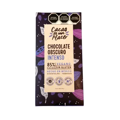 [7500463129209] Chocolate obscuro intenso al 85% 80gr CACAO ES UN PLACER