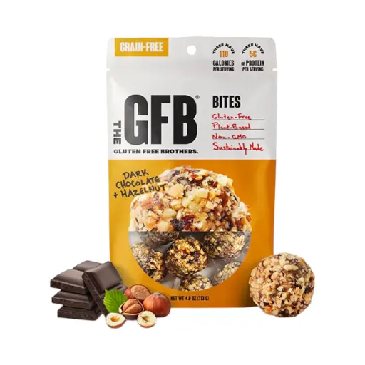 [853056004528] Bolitas de proteína veganas de chocolate amargo con avellana 113gr THE GFB