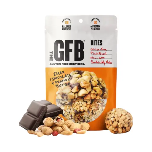 [853056004542] Bolitas de proteína veganas de chocolate amargo con cacahuate 113gr THE GFB