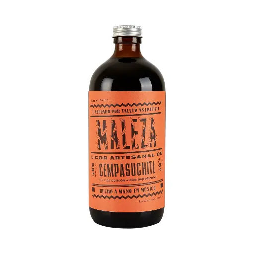 Licor artesanal de cempasúchitl y pericón 500ml MALEZA