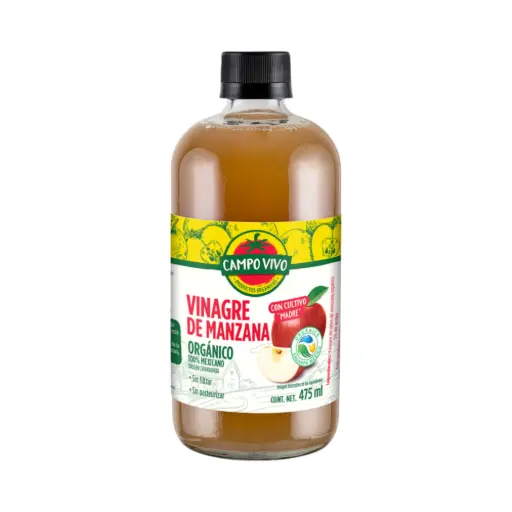 [7502236173723] Vinagre de sidra de manzana orgánico 475ml CAMPO VIVO