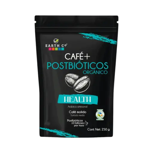[7503033798492] Café + postbiótico (Health) tostado medio orgánico 250gr EARTH CO