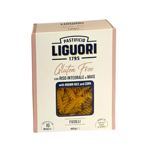 Fusilli de maíz y arroz integral sin gluten 400gr PASTIFICIO LIGUORI