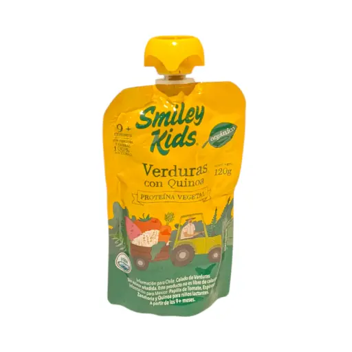 [7804650970651] Papilla orgánica de quinoa con verduras 90gr SMILEY KIDS
