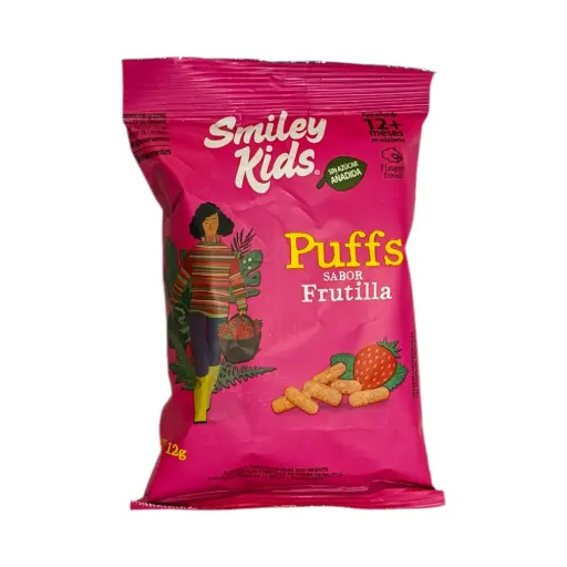 [7804650970224] Puffs sabor frutilla 12gr SMILEY KIDS