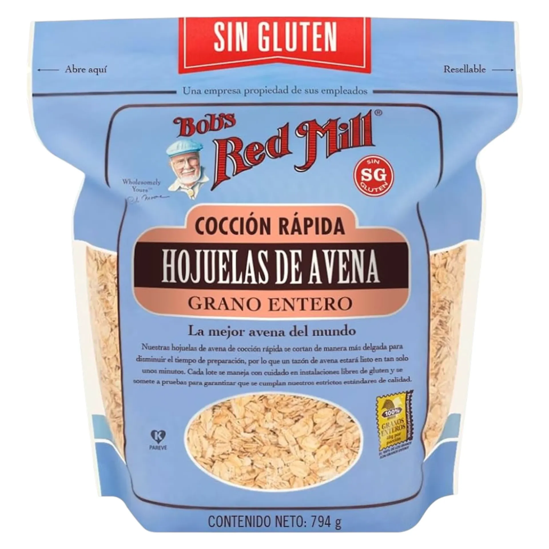Avena rolada de rápida cocción orgánica gluten free 794gr BOB'S RED MILL