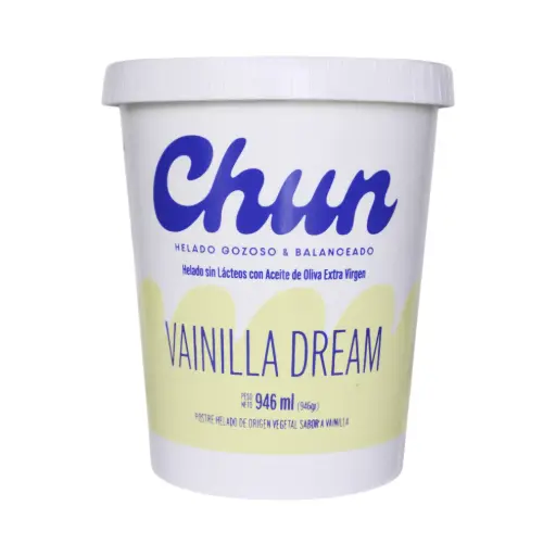 Helado de vainilla sin lácteos con aceite de oliva extra virgen 946ml CHUN