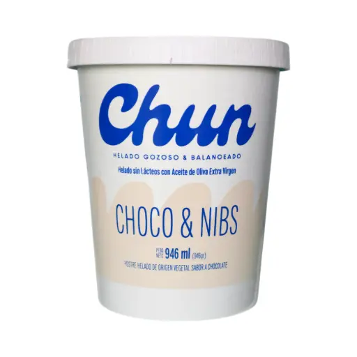 [7500465429819] Helado de choco & nibs con aceite de oliva extra virgen 946ml CHUN