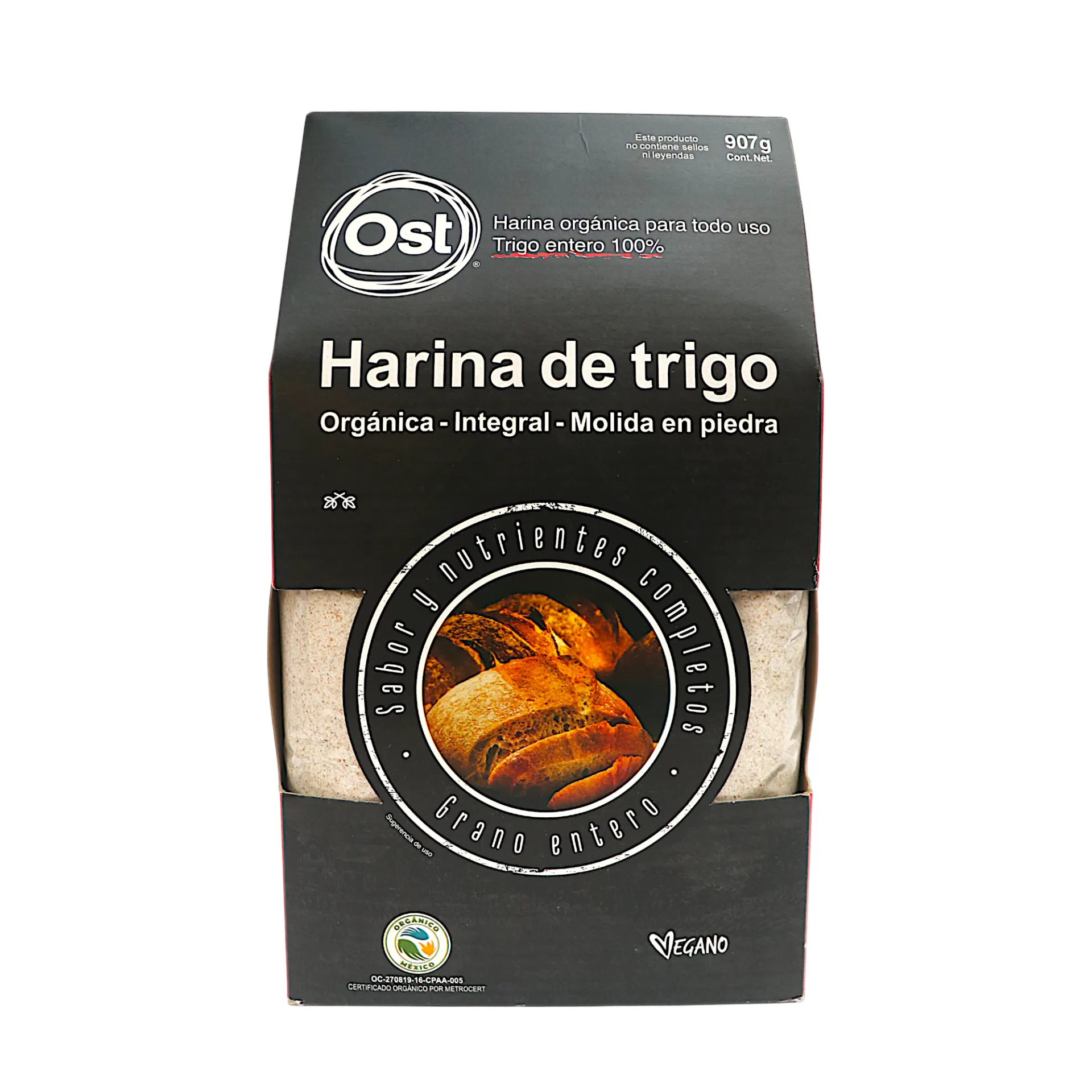 Harina integral de trigo orgánico 907gr OST GOURMET